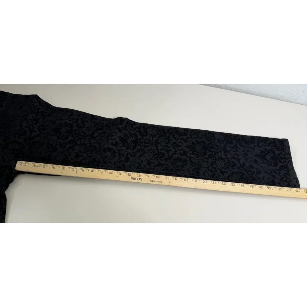 Lauren Ralph Lauren Sz 8 (Actual 30x30) Velvet Floral Pants Straight Stretch EUC - Picture 8 of 11